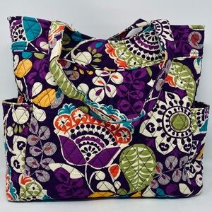 NWOT Matching Vera Bradley Purse And Tote Bag Vibrant Purple Floral Print